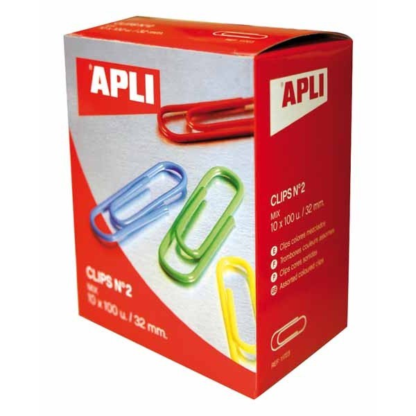 C/100 clips rojos nº2 Apli