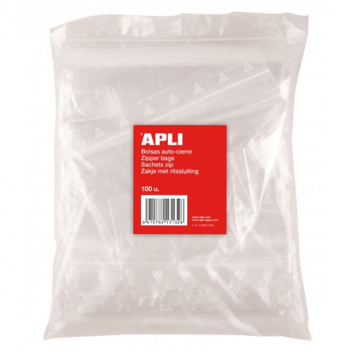 BOLSAS AUTOCIERRE 100x150mm 100 unid APLI