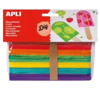 Palos de madera de colores Apli-40ud