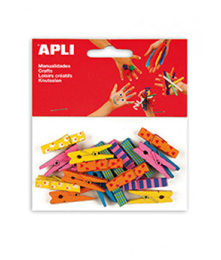 Pinzas madera decoradas 35x7mm