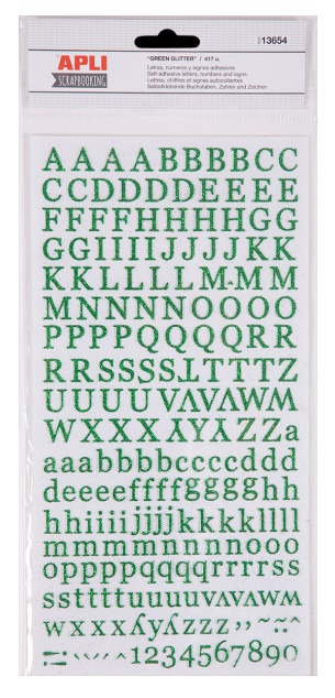 Abc stickers glitter verde 2h.