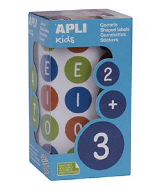 ROLLO GOMETS REDONDOS 20mm. VOCALES MULTICOLOR