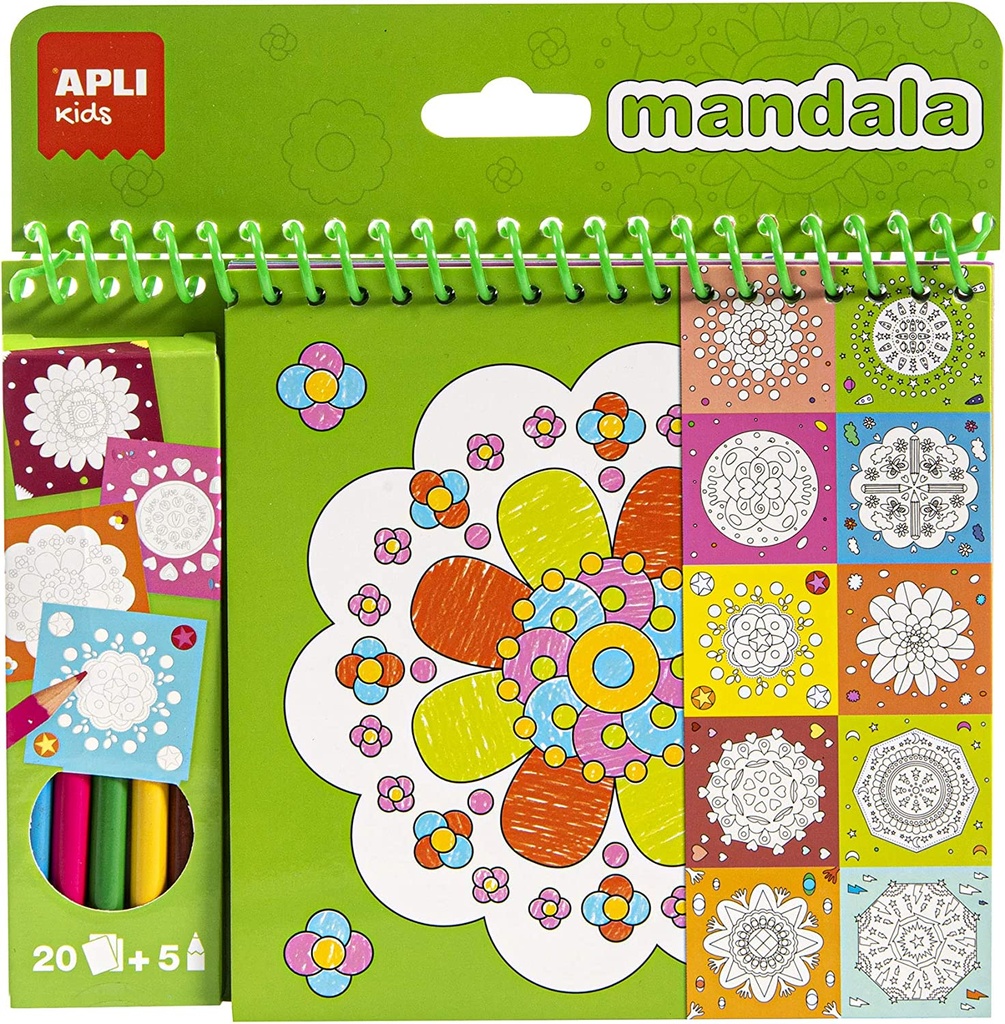 Bloc mandalas colorear + colores Apli