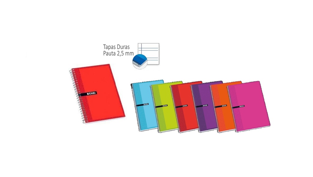 Cuaderno Espiral A5 pauta 2.5 ENRI 80 Hojas