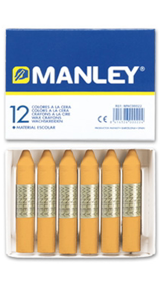 Pinturas cera manley 12 barras ocre