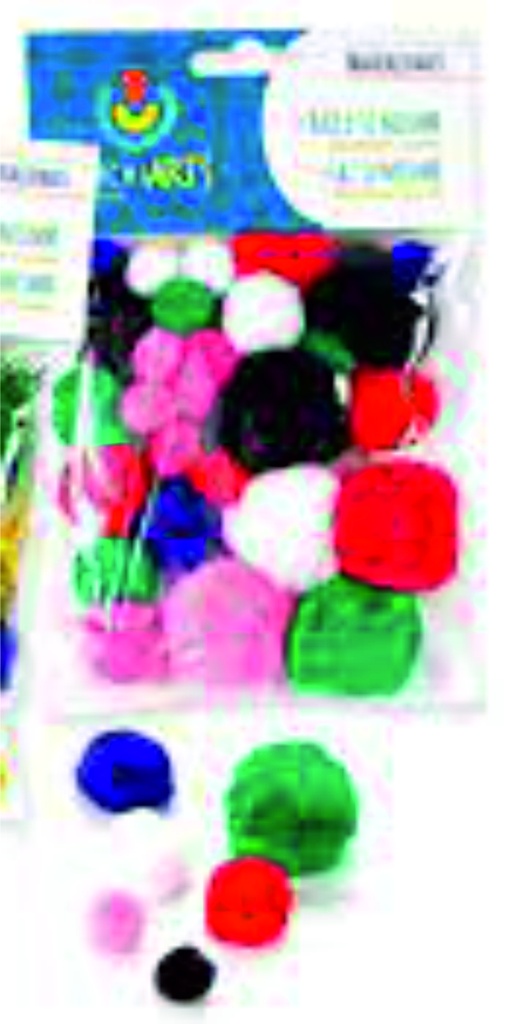 Pompones colores basicos pack 30 unid colores