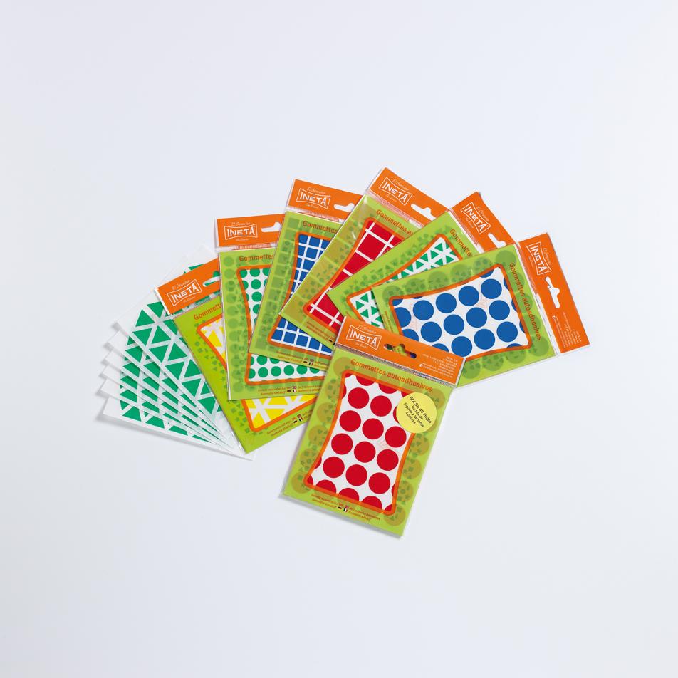 5 HOJAS GOMETS CIRCULOS 21mm VARIOS COL FLUOR