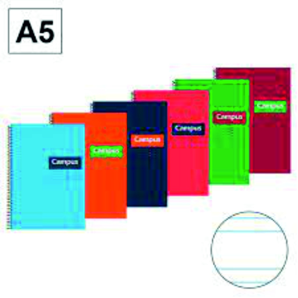 LIBRETA ESPIRAL A5+3,5mm 60G. 80h CAMPUS