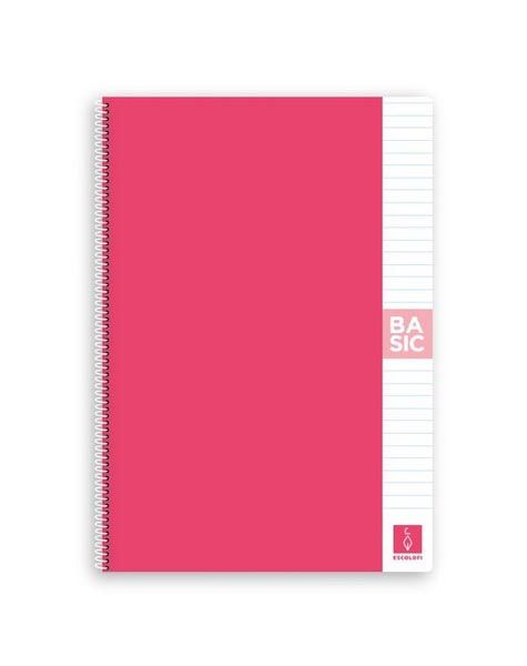 Cuaderno espiral rosa A4 basic 80h 80g 1 línea
