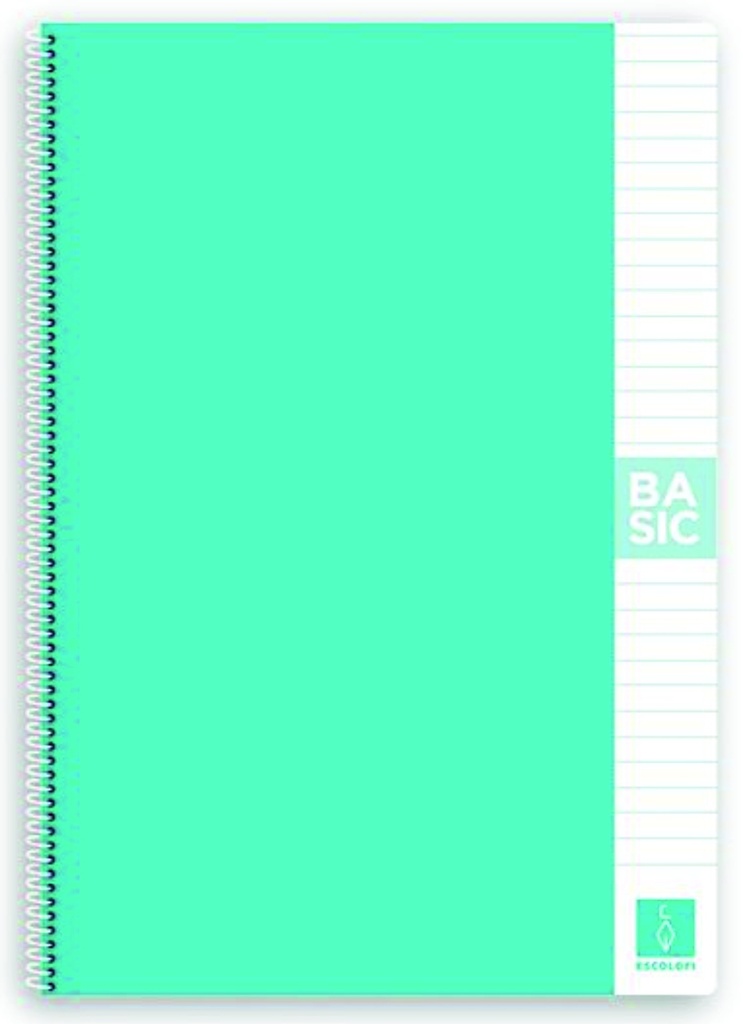 Cuaderno espiral turquesa A4 basic 80h 80g 1 línea