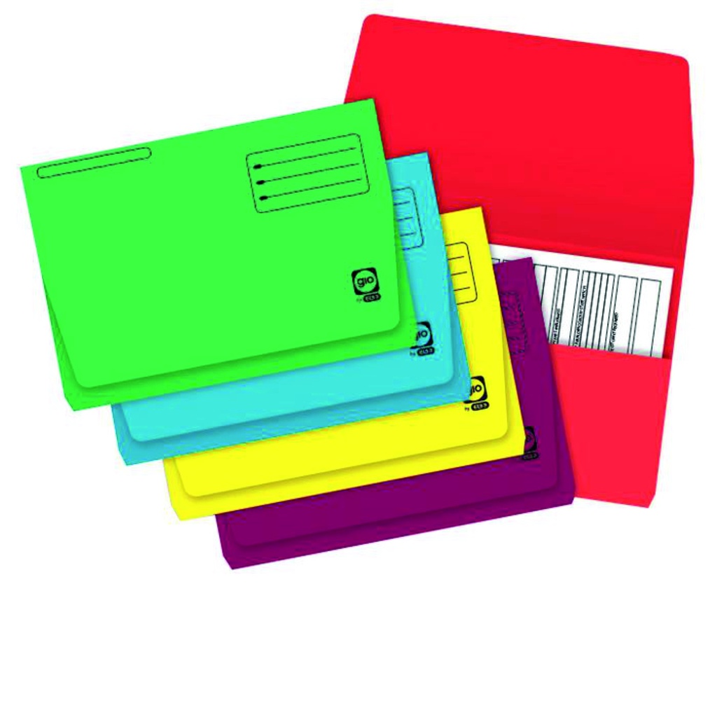 Subcarpetas c/bolsa Fº 320g. Paquete 10 colores