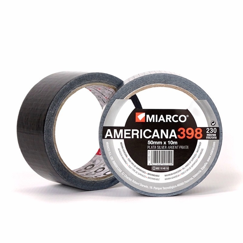 CINTA AMERICANA GRIS 50mm X 10 mtr
