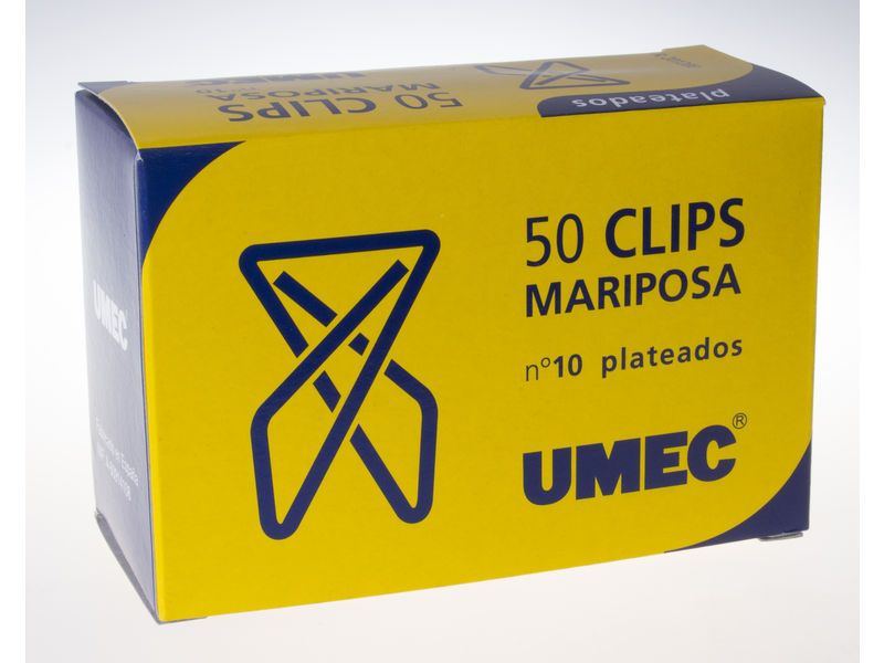 Clips mariposa nº10 plata caja 50und.