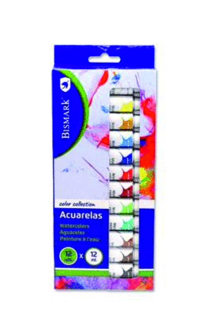 Set 12 acuarelas tubo bismark 12ml.