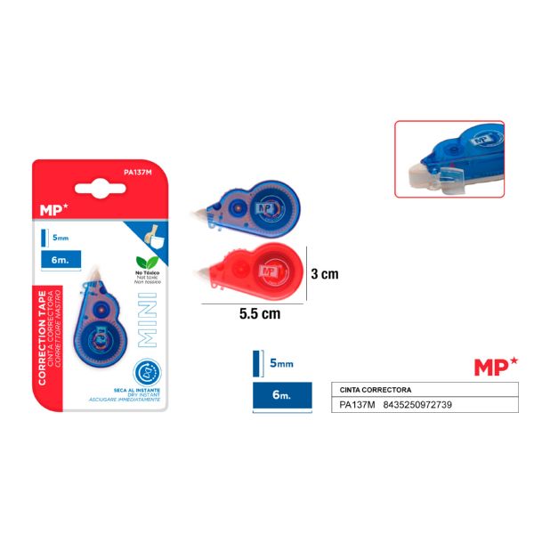 Corrector cinta mini 5mm x 6mtr pm