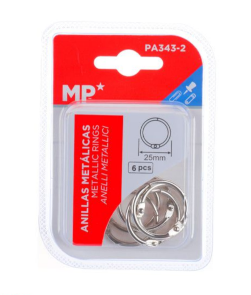 ANILLAS METALICAS 25mm. Caja 6PCS.
