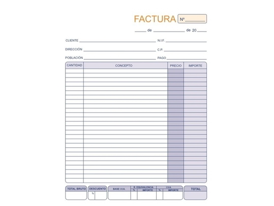 Talonario factura 56/2 A4 duplicado marino