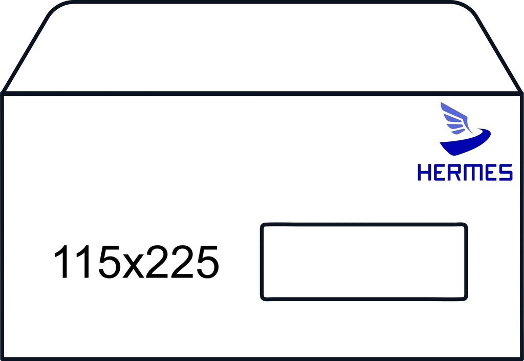 C/500u. Sobre 115x225 hermes vt. Derecha autopega.