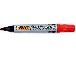 Marcador permanente ROJO BIC Marking 2300 de punta biselada Caja 12