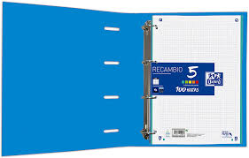 Carpeta 4 anillas TED Turquesa + recambio colores vivos 5x5