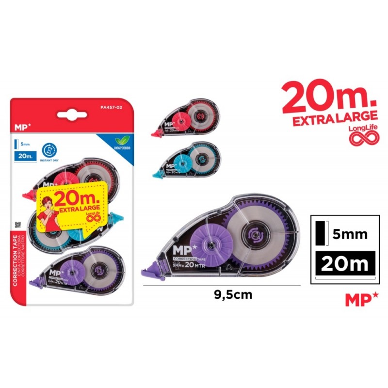 Cinta correctora 5mmx20mt. pack ahorro 3 unidades