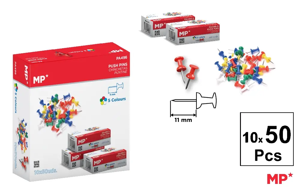 Chincheta para corcho standard 50 Uds. colores