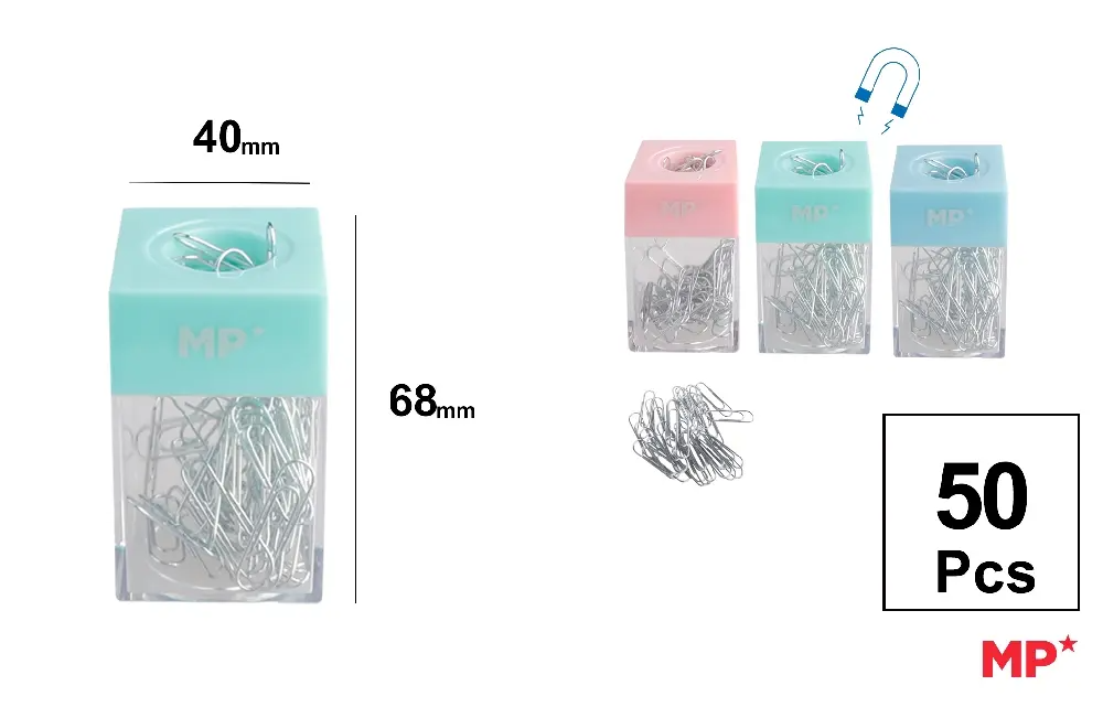 Portaclips magnético + 50 clips cromados