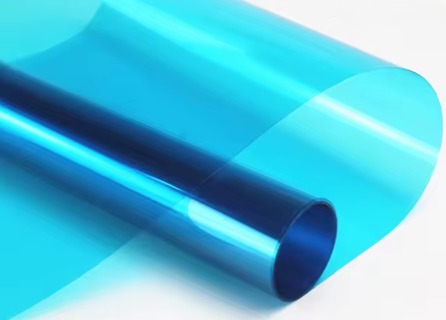 Vinilo decorativo para cristales azul océano transparentearente