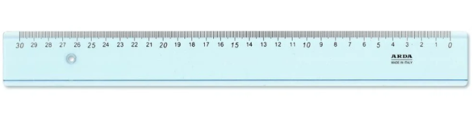 Regla de 30 cm para zurdos