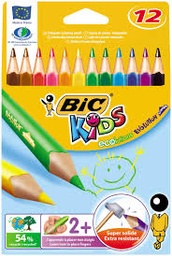 Lápices colores triangular  Bic Kids 12u.