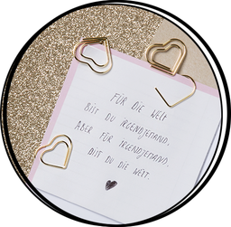 [NI311R] Blíster 10u. Clips papel corazón de oro