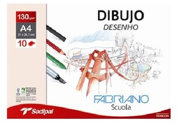 [74021297] LAMINAS DIBUJO LISO FABRIANO PAQUETE.10h 130GRS.
