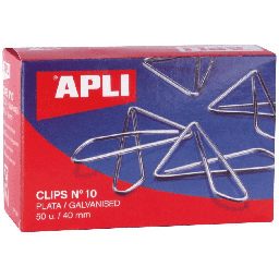 [11914] CLIPS Nº 10 PLATA 40mm 50u