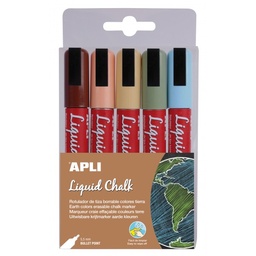 Rotulador cristales tiza liquida pack 5 col.pastel
