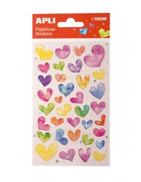 [15049] Pegatinas corazones purpura Apli