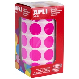 [4860] GOMETS REDONDOS COLOR FUCSIA  ø 20mm ROLLO