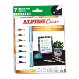 [AR000134] Estuche 7 rotuladores alpino crea+ metalix