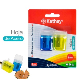 [86614599] BLISTER 2 SACAPUNTAS CON DEPOSITO KATHAY 8mm