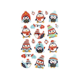[68 07 05 07] Pegatinas relieve metal. Pingüinos