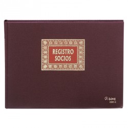 Libro registro socios folio apaisado