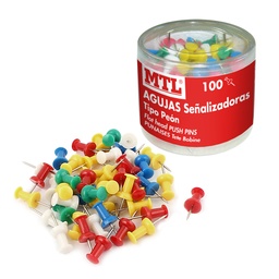 [79212] PUSH PINS CAJA PLASTICO 100u.