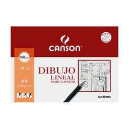 [C200409784] Pack 10 láminas dibujo lineal marca mayor A4 10h 160g Canson
