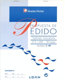 [T-97] Talonario propuesta pedido folio natural