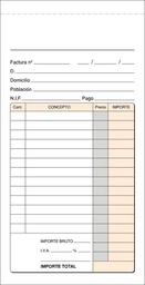 [T-44] Talonario facturas 1/3 apaisado duplicado Loan