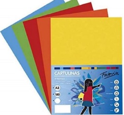 [16238] CARTULINAS COLOR FUERTE PACK 50 unid DINA3 180gr