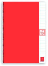 [800400224] Cuaderno espiral coral A4 basic 80h 80g 1 línea