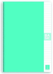 [800400228] Cuaderno espiral turquesa A4 basic 80h 80g 1 línea