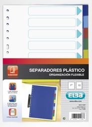 [400068999] Separador PP folio 120micras 10 colores elba