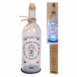 [A000000685482] Botella c/ luces led "mi primera comunión niño"