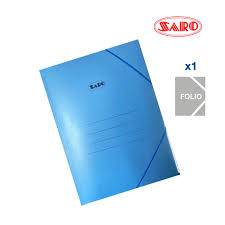 [1002] Carpeta con gomas azul folio con solapa saro